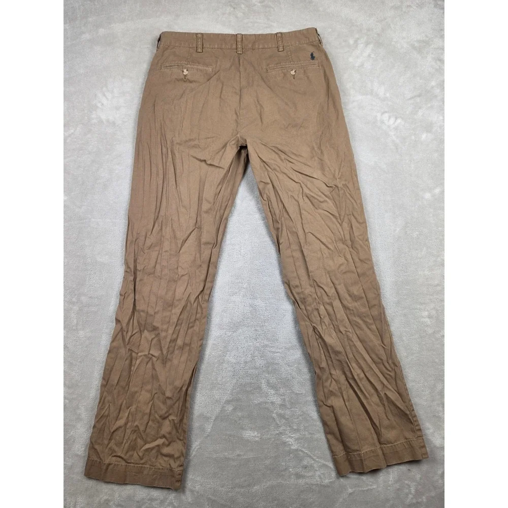 Polo Ralph Lauren Chino Pants Mens 34/34 Brown Cotton Straight Leg Casual